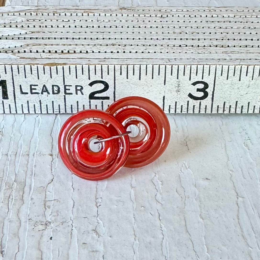 RONDELLES - Shiny Red Spirals