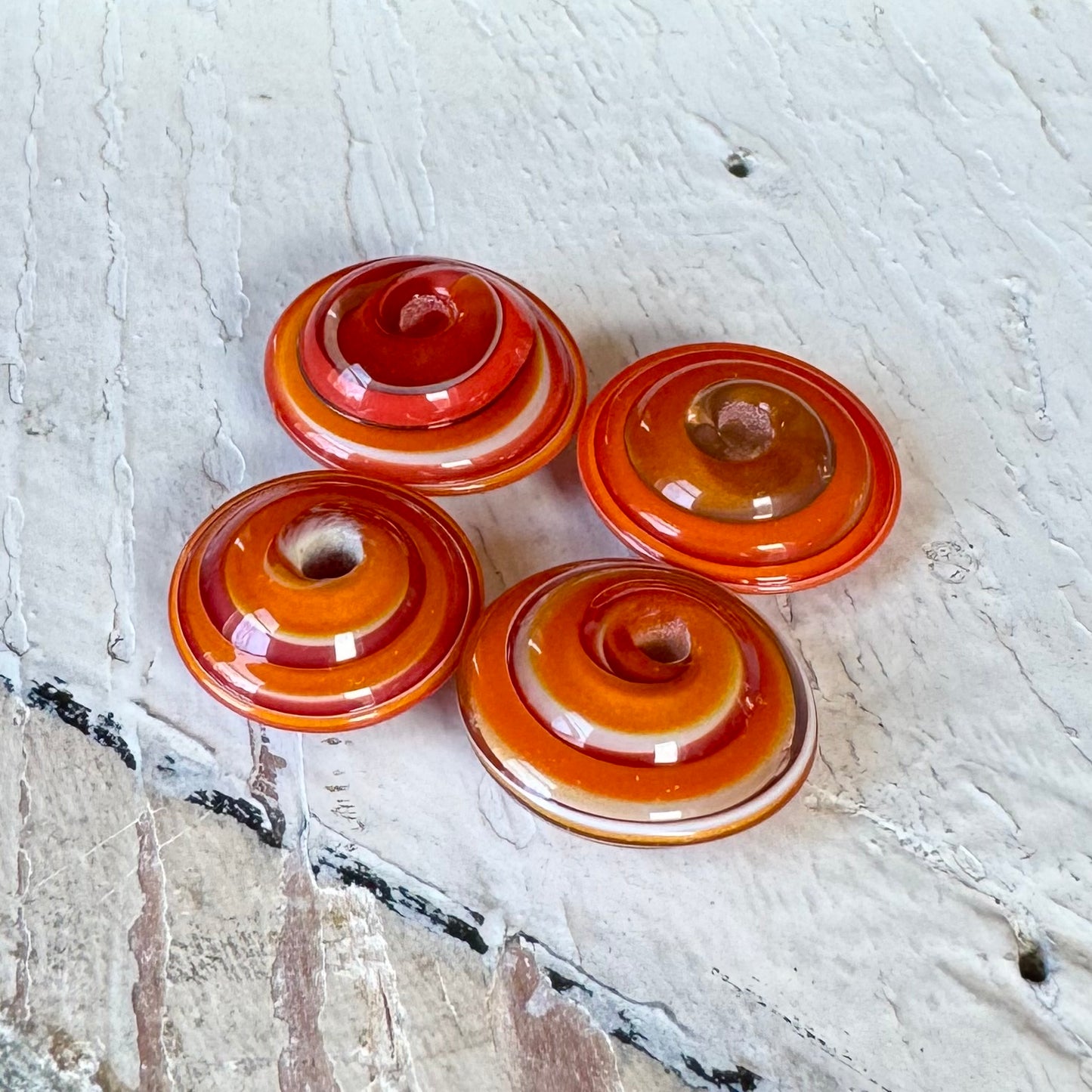 CHUNKY DISCS - Shiny Orange and Red