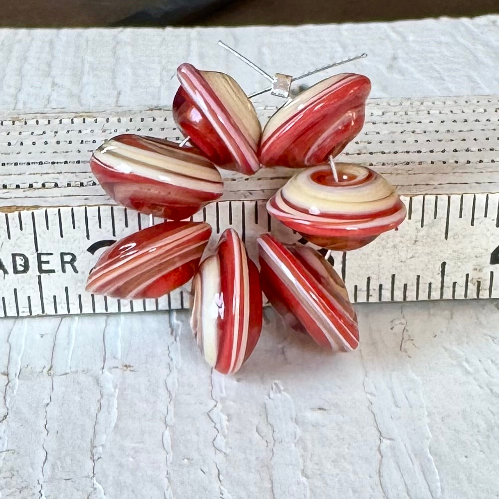 CHUNKY DISCS - Shiny Red and Cream