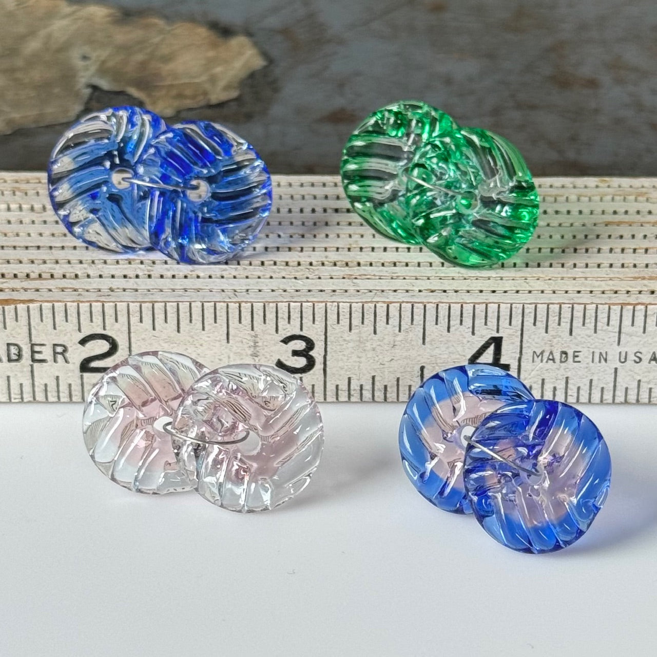 MINI PUFFS - Blue on Light Mauve