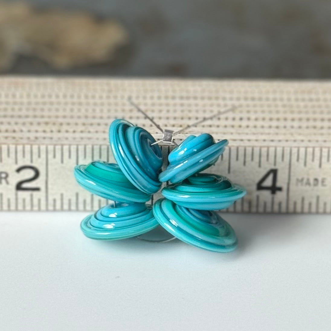 CHUNKY DISCS - Turquoise Spirals Smaller
