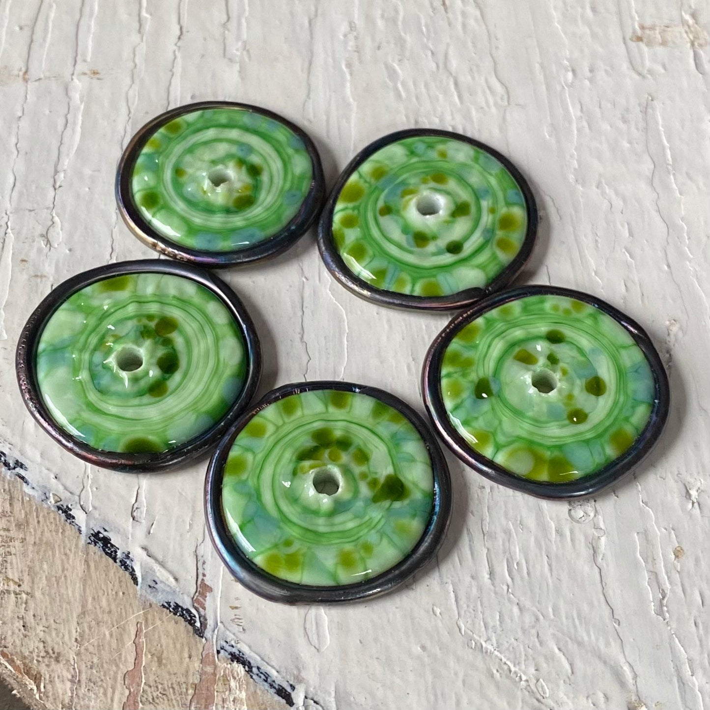 TEXTURED DISCS - Speckled Green