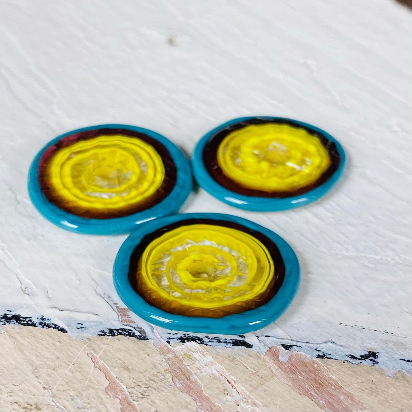 TEXTURED DISCS - Yellow, Purple, and Turquoise