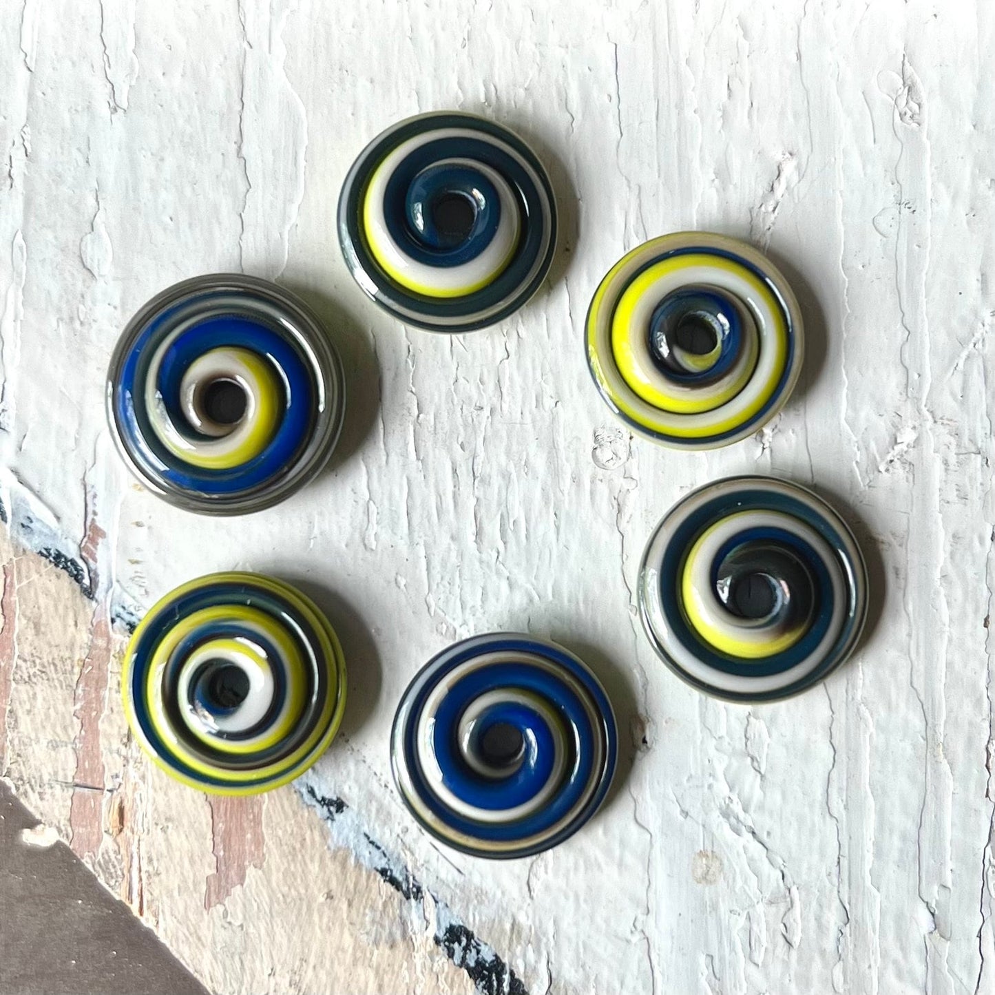 CHUNKY DISCS - Blue and Lime Green