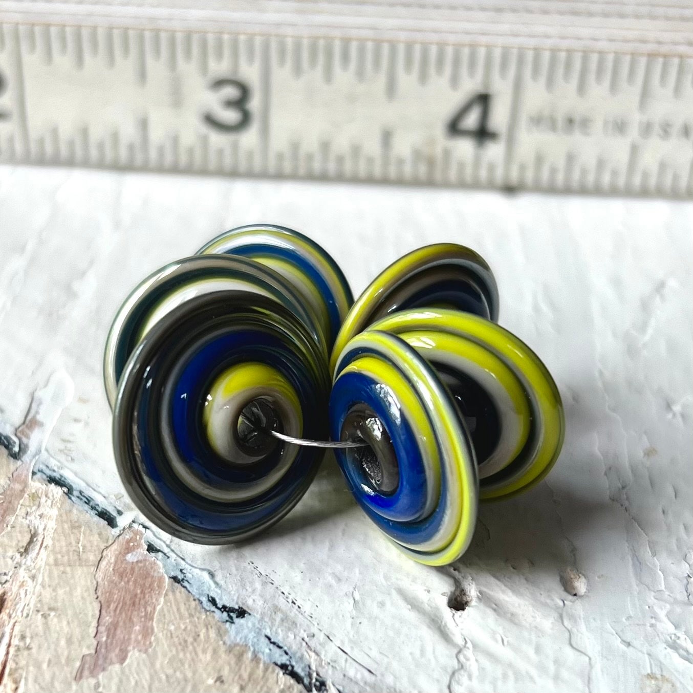 CHUNKY DISCS - Blue and Lime Green