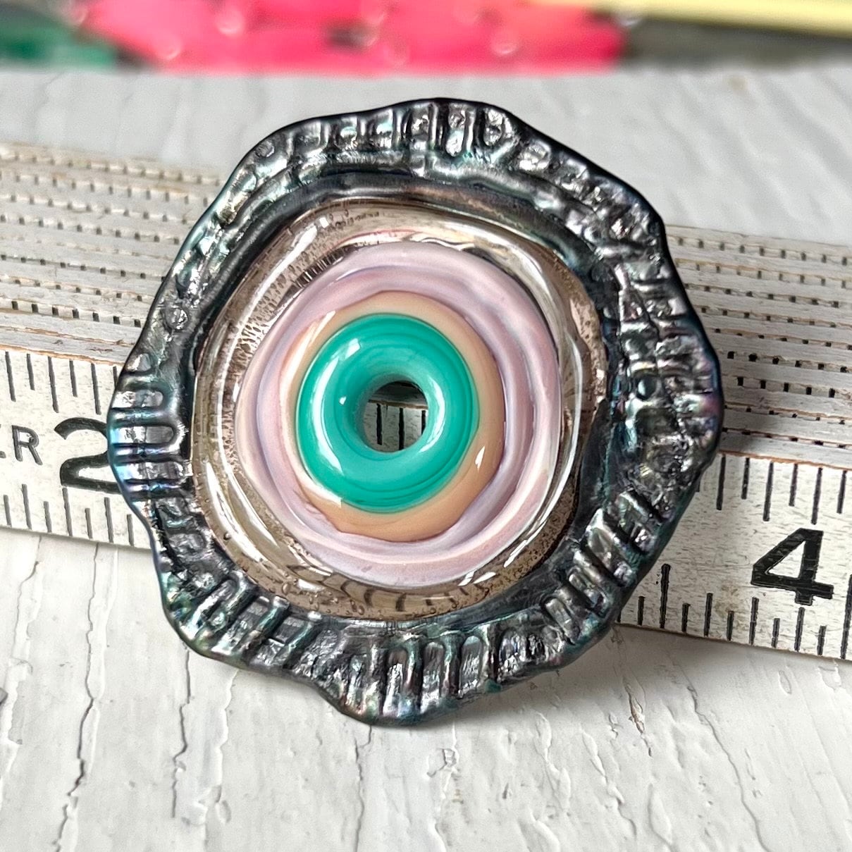 KALOOPS - Turquoise Lilac and Metallic Purple Focal
