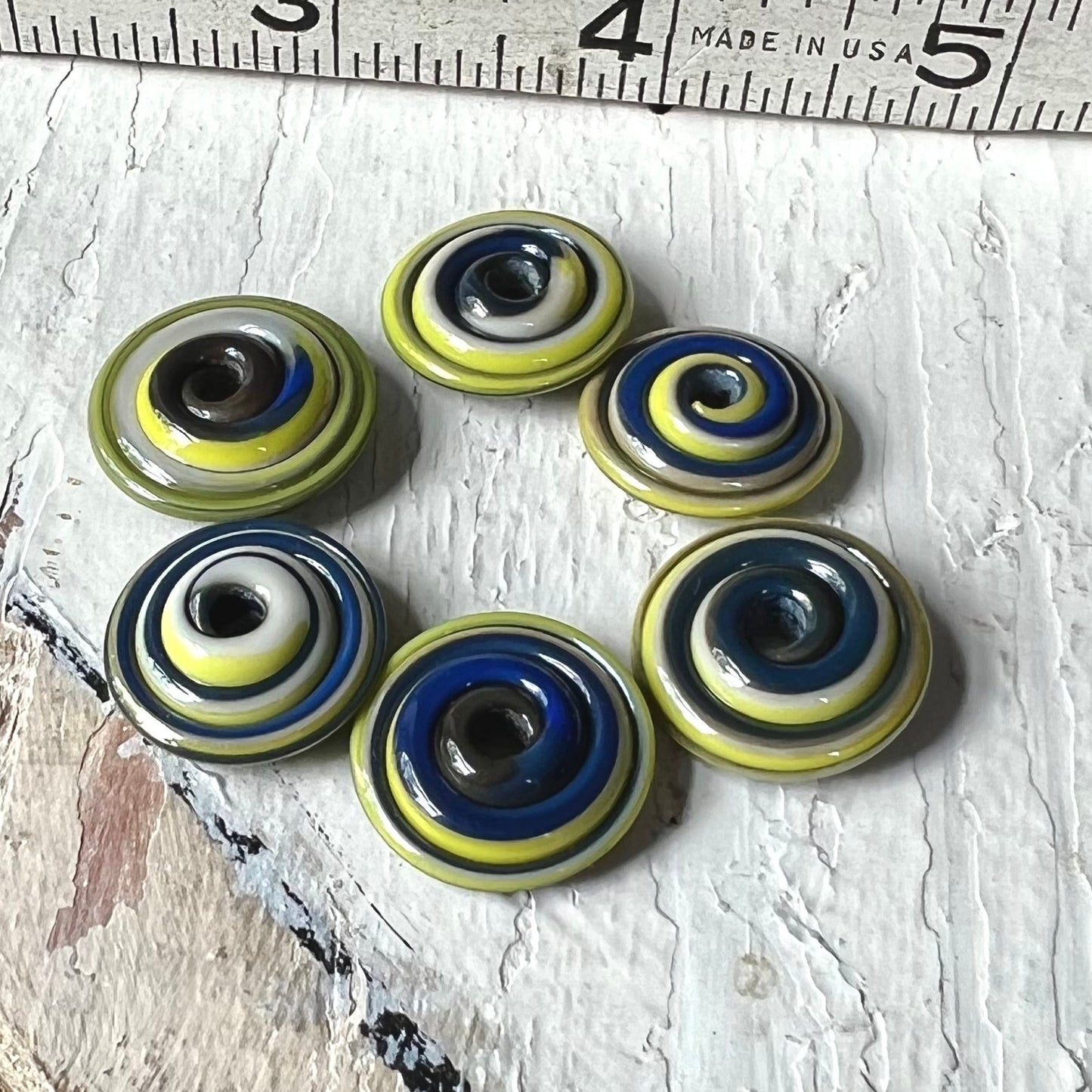 CHUNKY DISCS - Blue and Lime Green