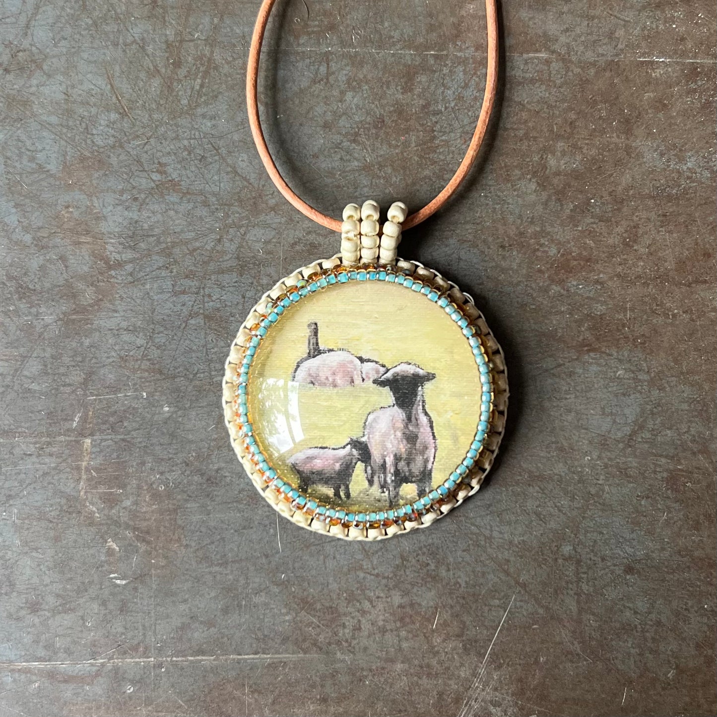 Bead Embroidered Solo - Sheep