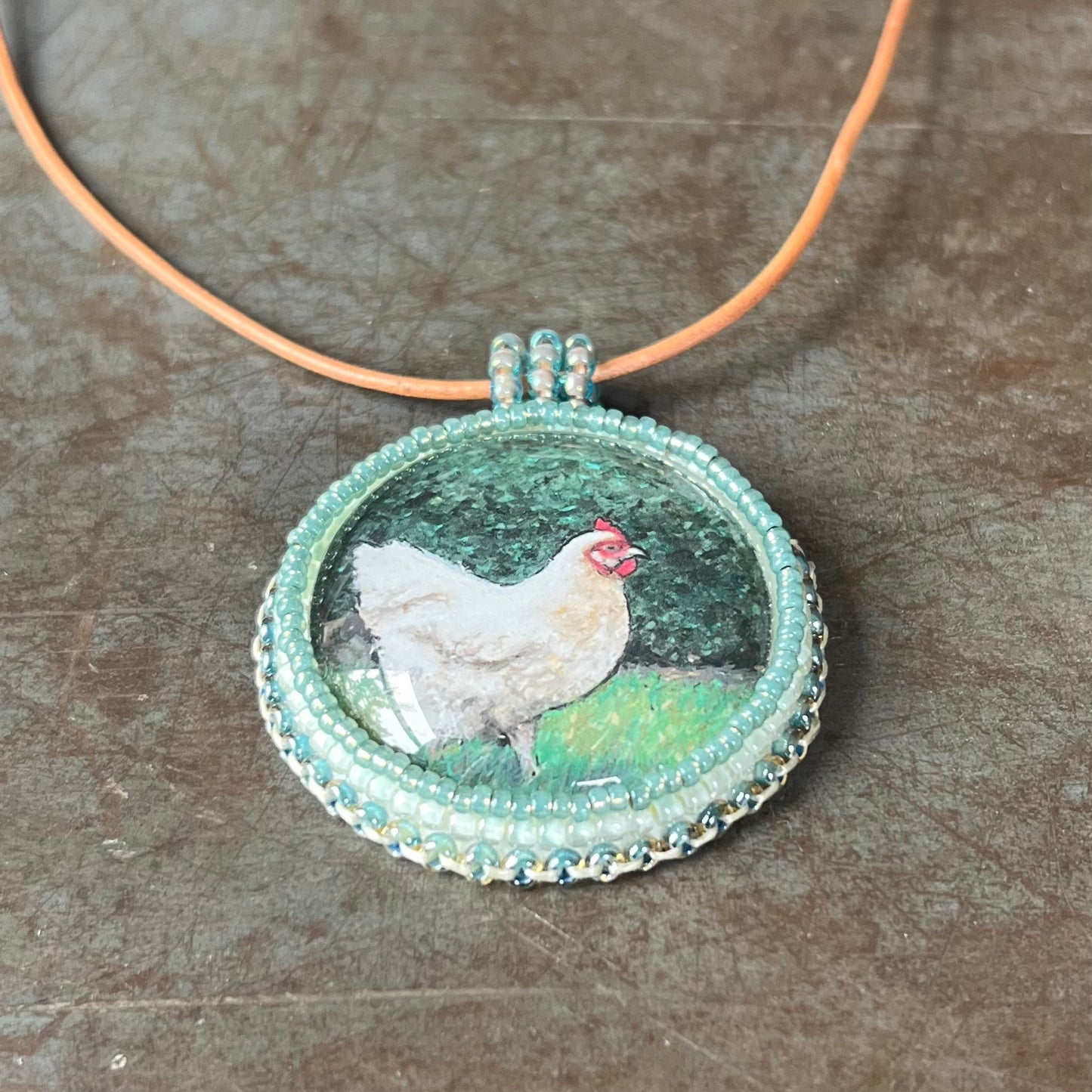 Bead Embroidered Solo - Chicken