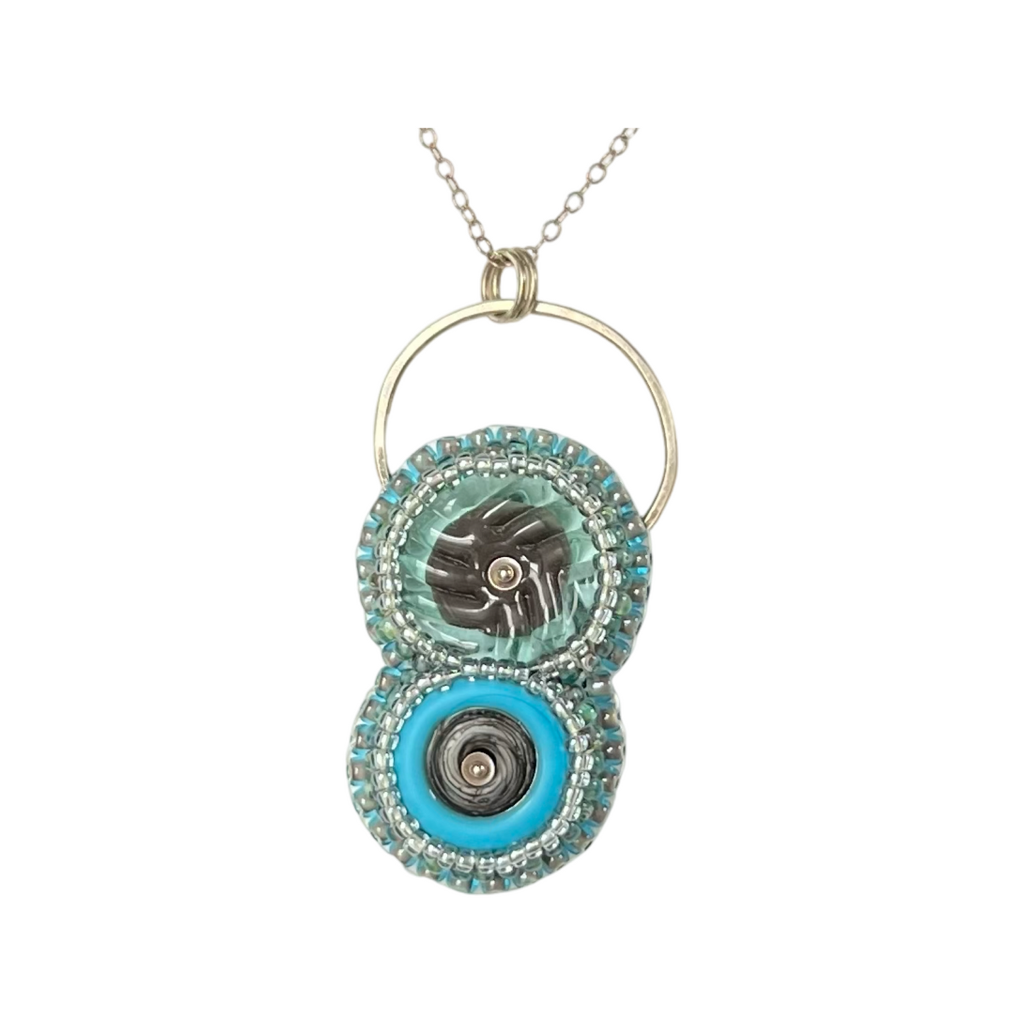 Bead Embroidered Solo - Blue Stack