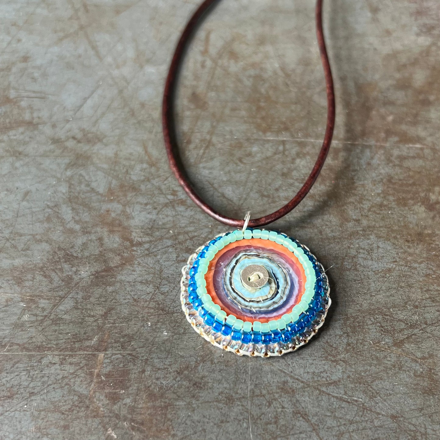 Bead Embroidered Solo - Blue