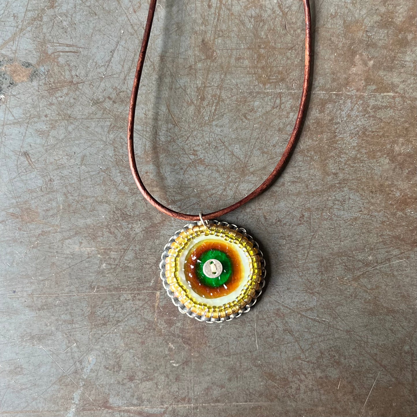 Bead Embroidered Solo - Green