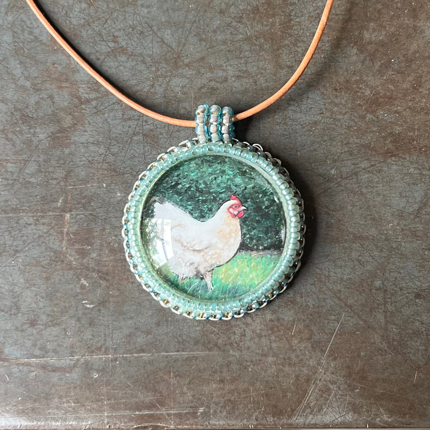 Bead Embroidered Solo - Chicken