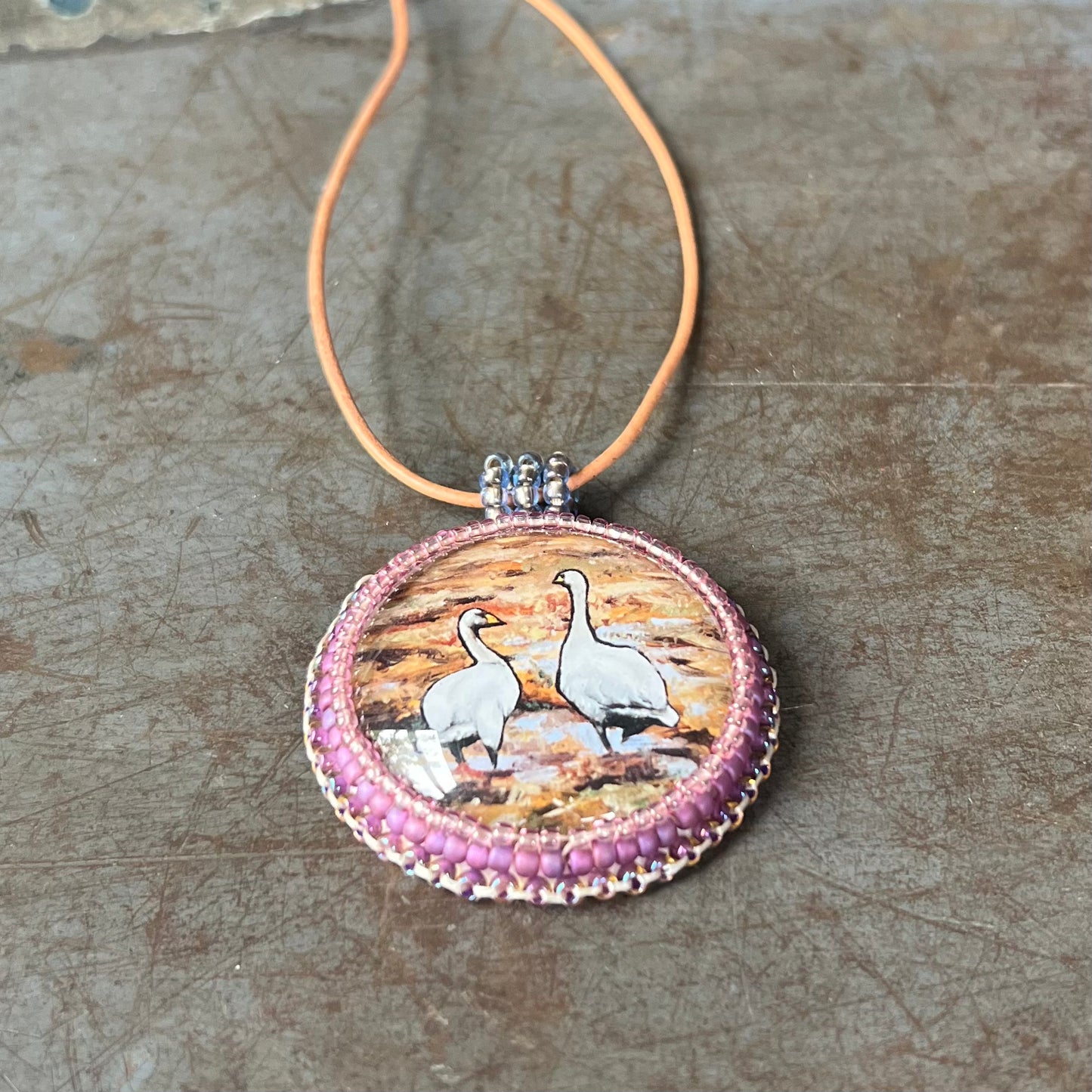 Bead Embroidered Solo - Hooper Swans
