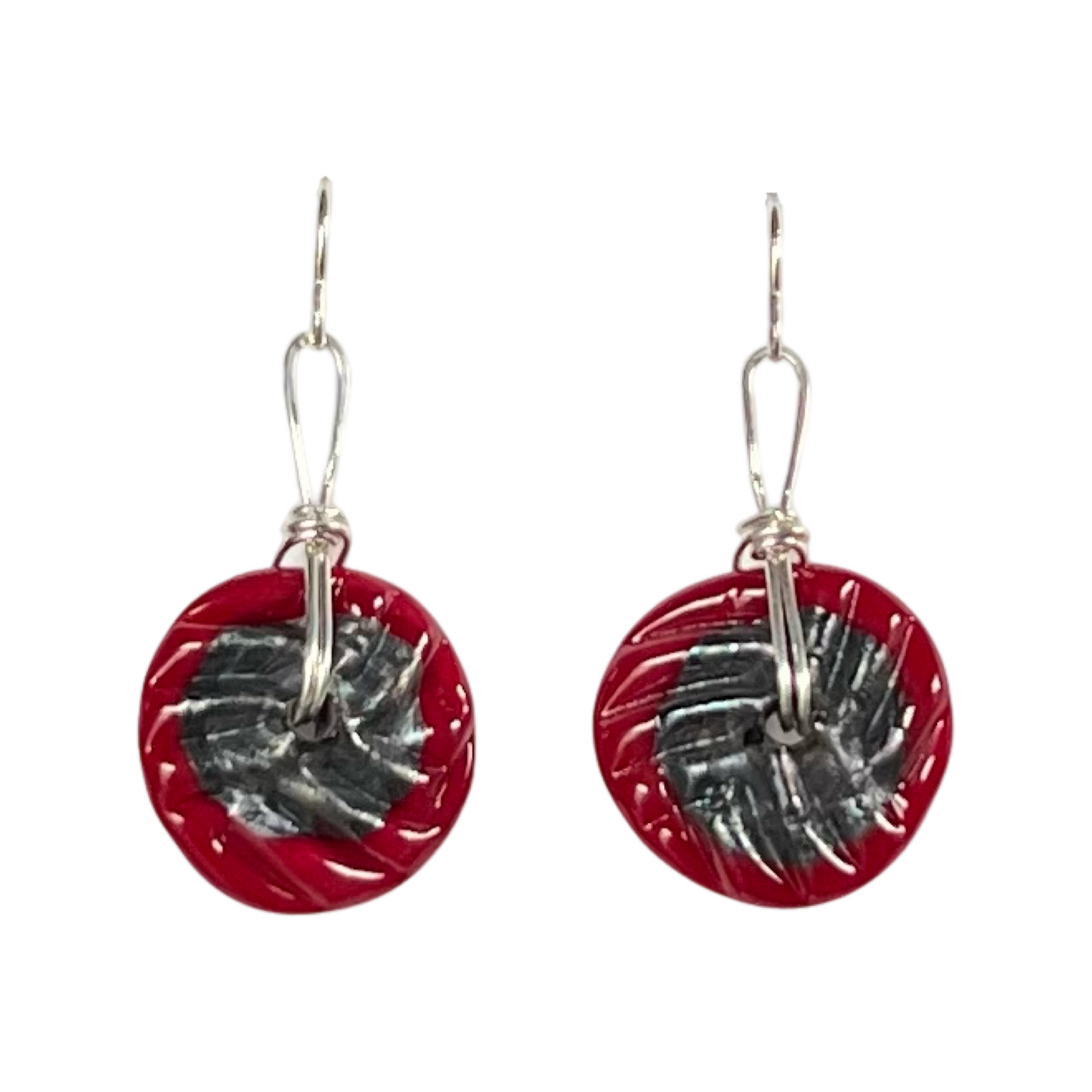 Art Glass Puffy Discs - Cherry Red