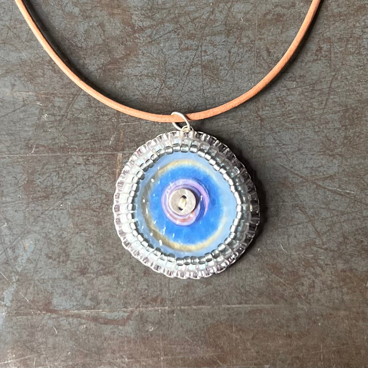 Bead Embroidered Solo - Ocean Blue