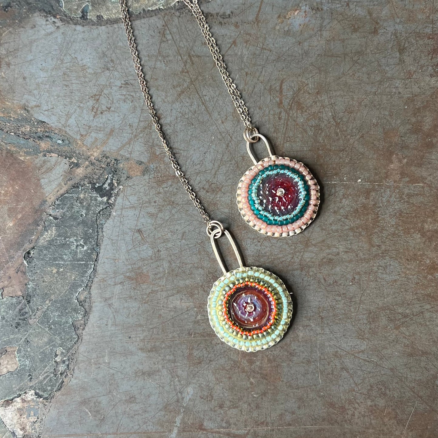 Bead Embroidered Solo - Ruby