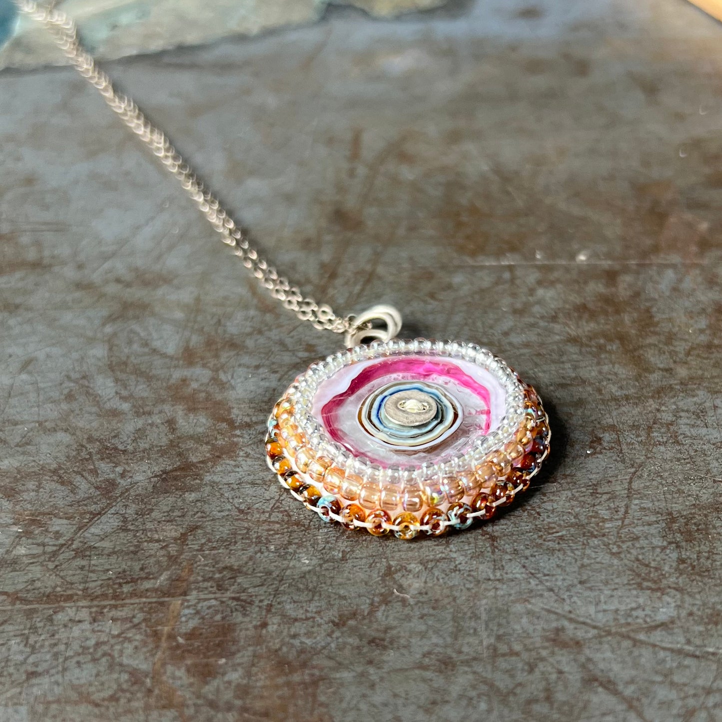 Bead Embroidered Solo - Pink