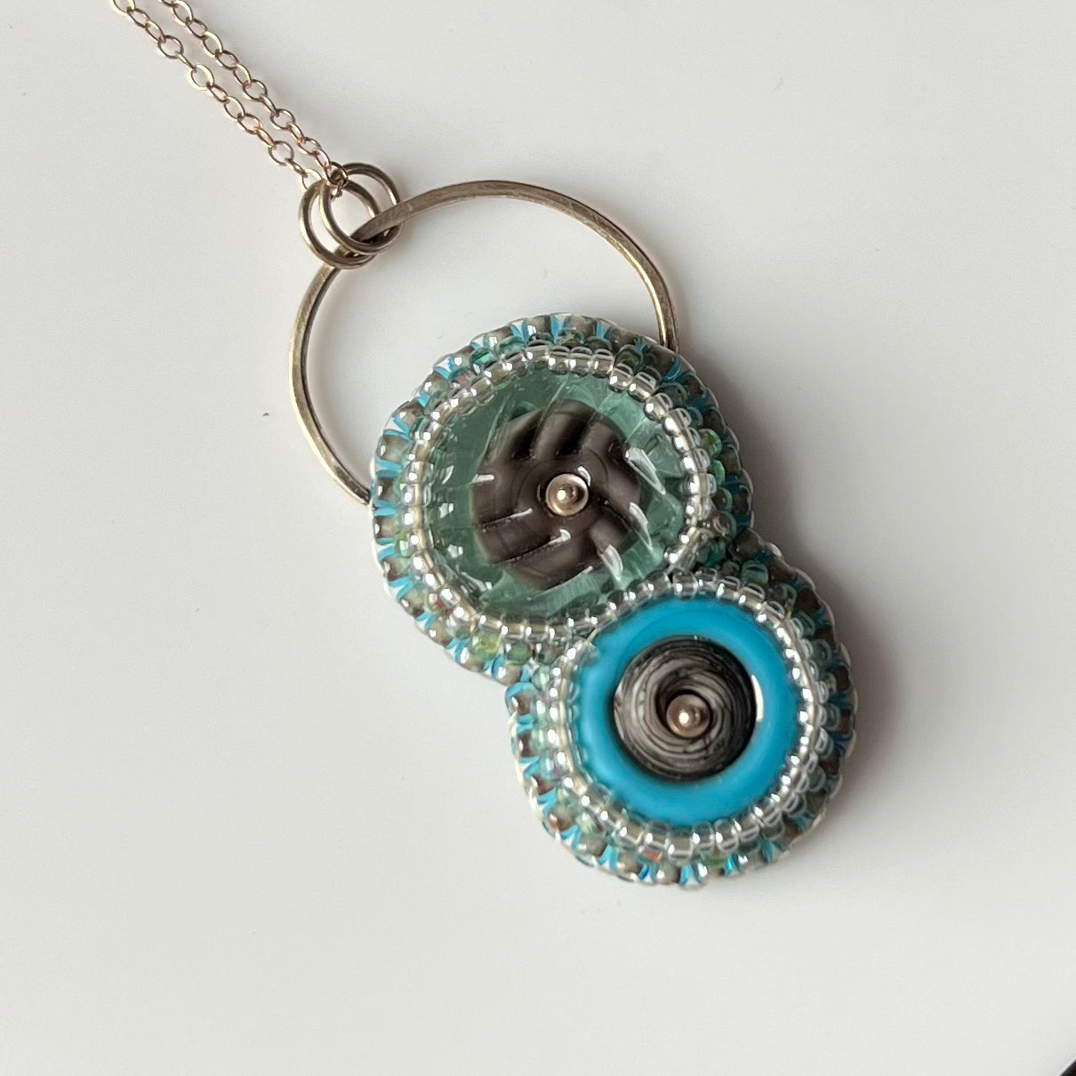 Bead Embroidered Solo - Blue Stack
