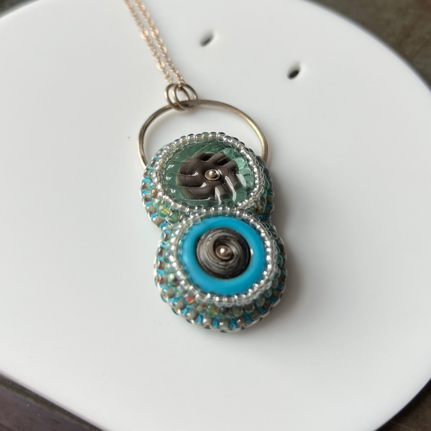 Bead Embroidered Solo - Blue Stack