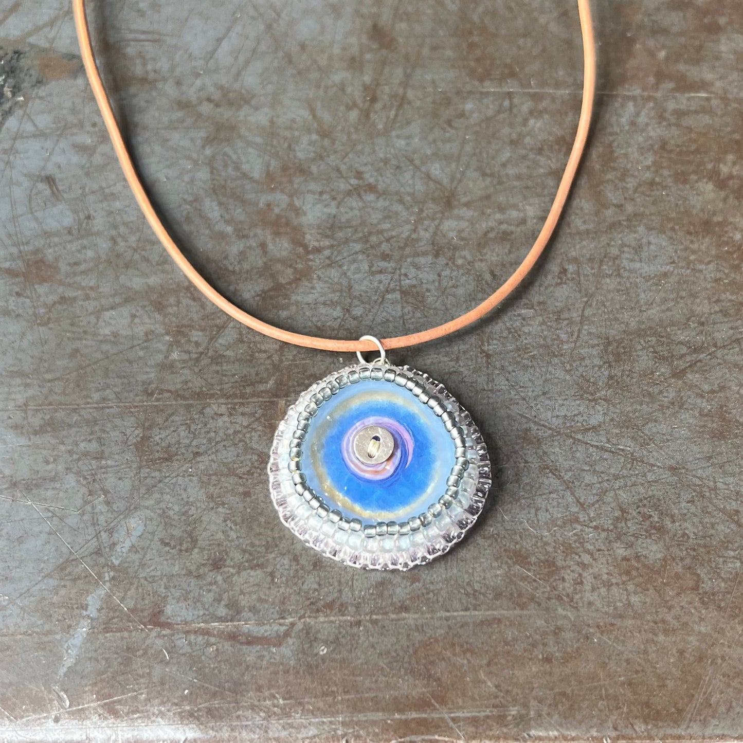 Bead Embroidered Solo - Ocean Blue