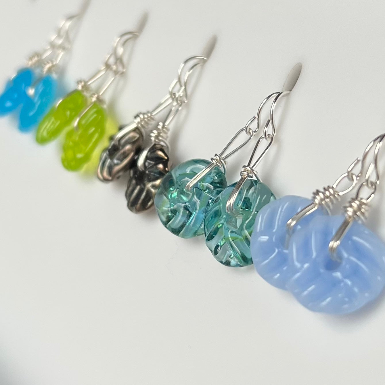 Art Glass Earrings - Mini Puffy Discs