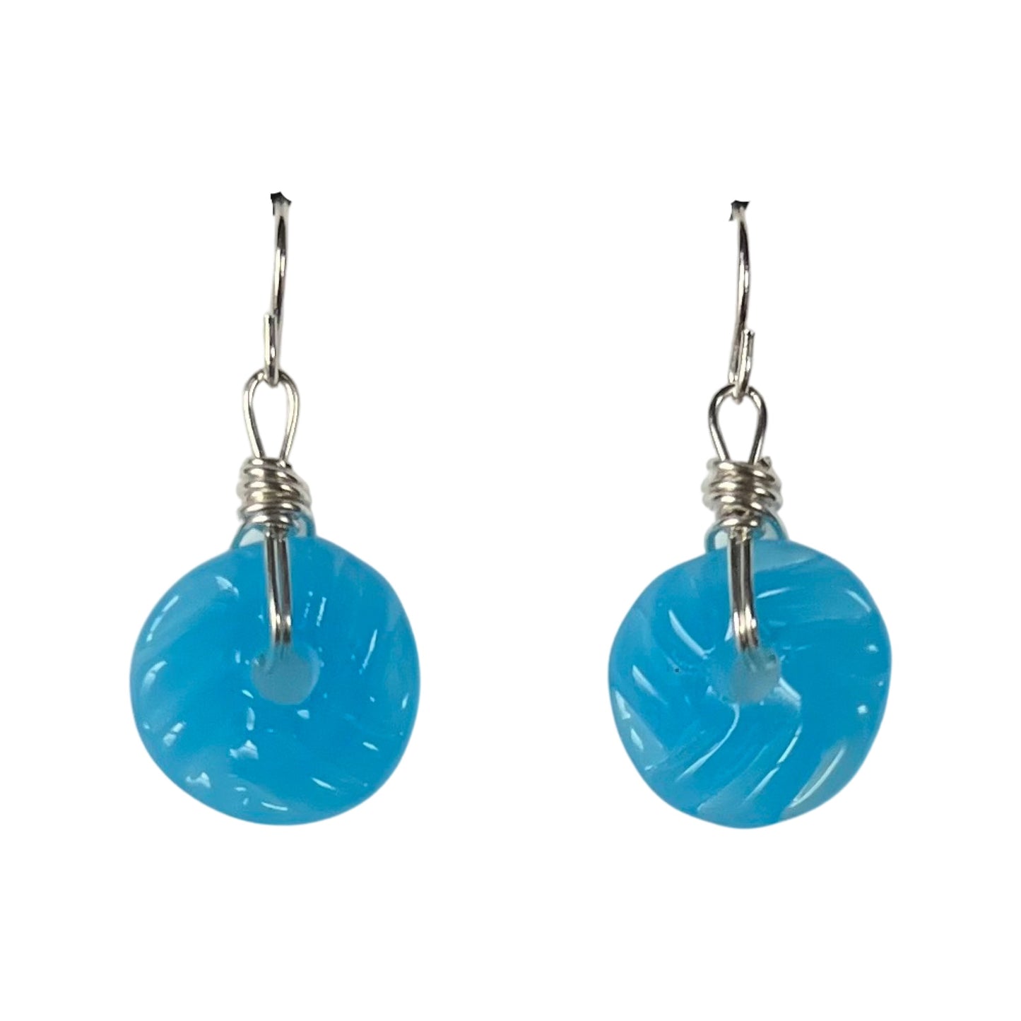 Art Glass Earrings - Mini Puffy Discs