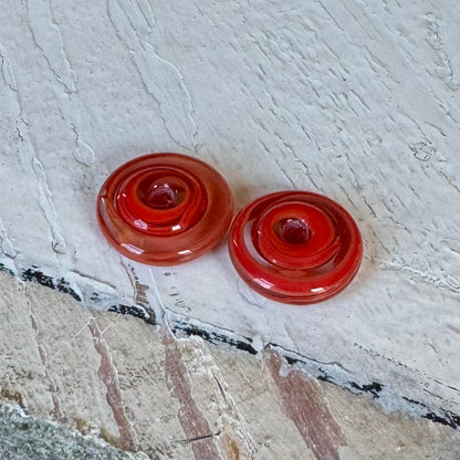 RONDELLES - Shiny Red Spirals