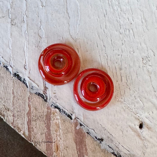 RONDELLES - Shiny Red Spirals