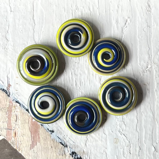 CHUNKY DISCS - Blue and Lime Green