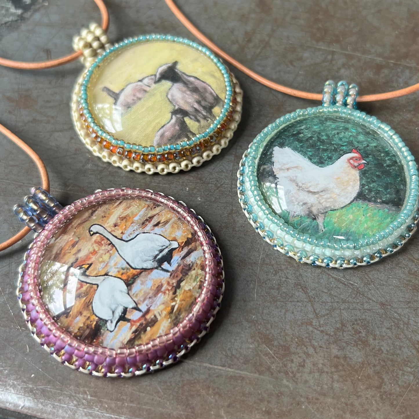 Bead Embroidered Solo - Hooper Swans