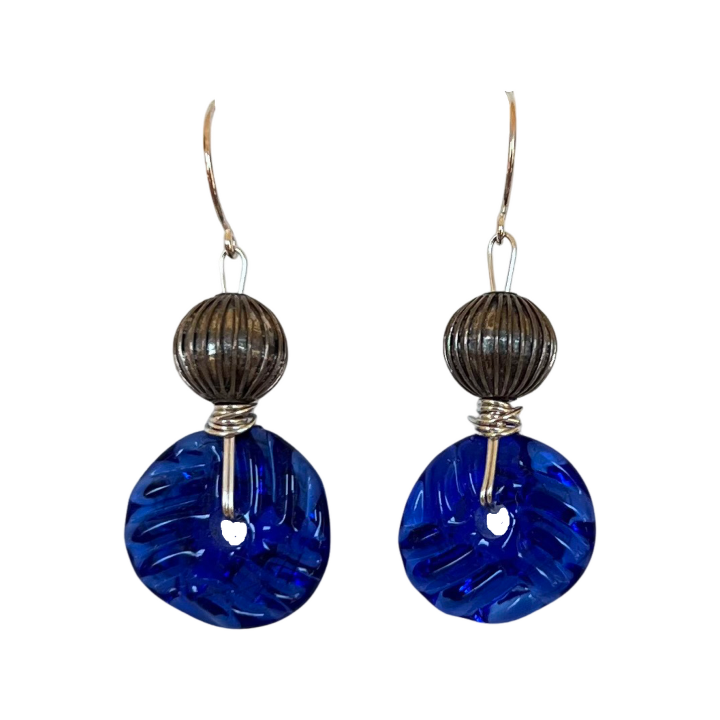 Art Glass Earrings - Ocean Blue