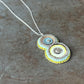 Bead Embroidered Solo - Blue and Cream
