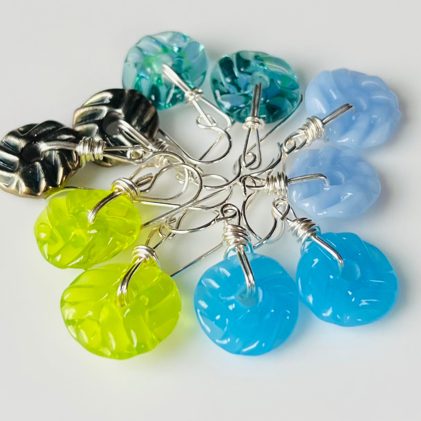 Art Glass Earrings - Mini Puffy Discs